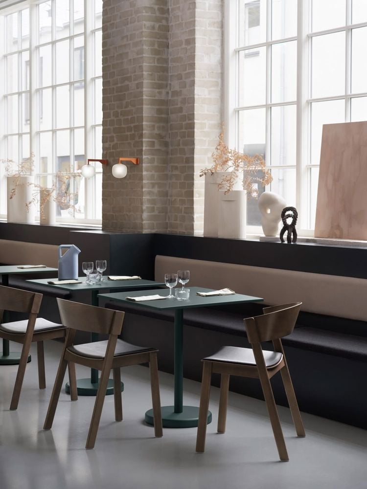  cover-side-chair-stained-dark-brown-refine-leather-black-linear-steel-cafe-table-dark-green-rime-wall-lamp-orange-muuto-org