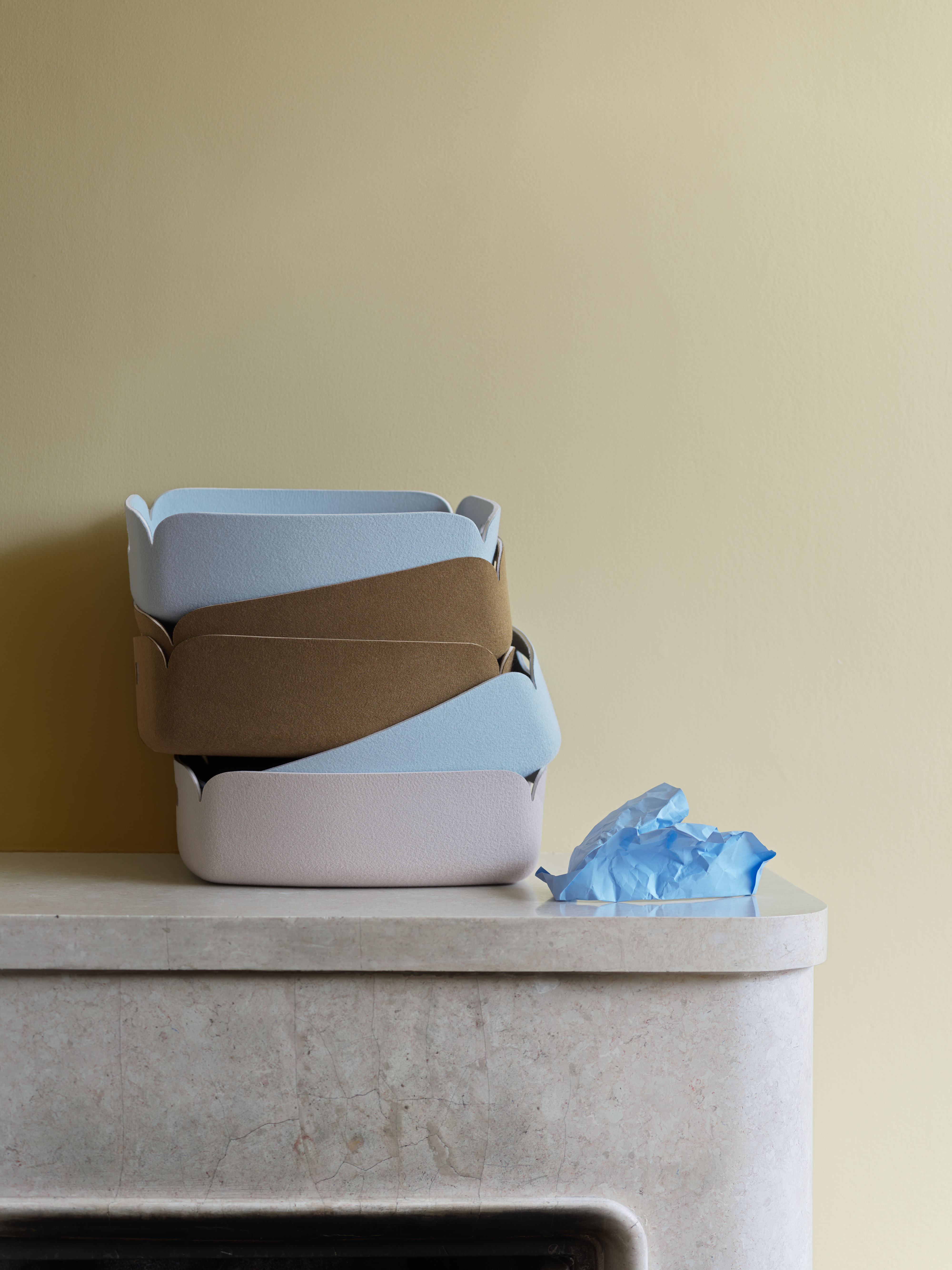 Restore Tray in Brown Green, Light Blue & Sand