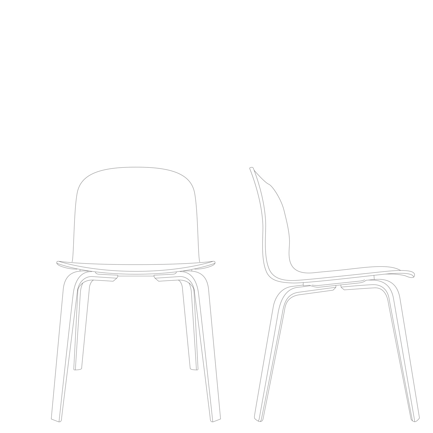 Visu Chair - Wood Base  Ergonomic and functional